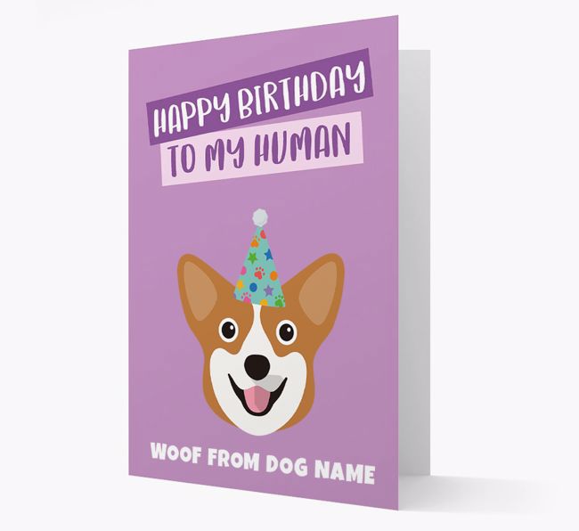 Personalized 'Happy Birthday To My Human' Card with {breedCommonName} Icon